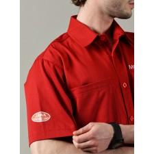 POLOKOŠILE (TRIČKO S LÍMEČKEM) ČERVENÉ - JAWA MOTORCYCLES - (UNISEX)
